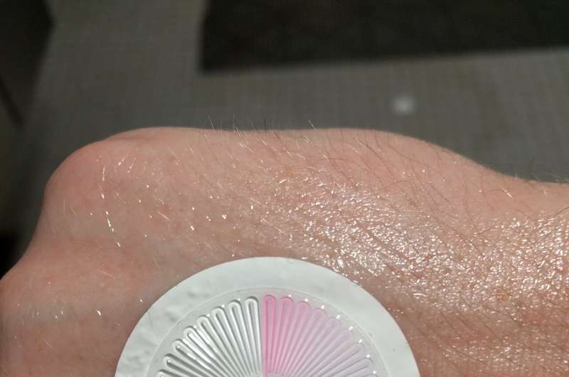 **Waterproof skin patch allows for monitoring biometrics during water sports