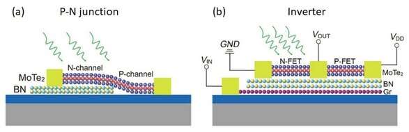 Photodoping in 2-D materials for fabrication of logic devices