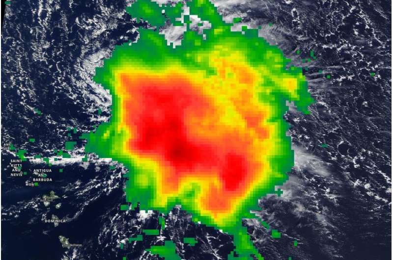 NASA estimates tropical storm Sebastien's rainfall rates