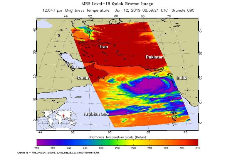 NASA finds Tropical Cyclone's Vayu getting stretched
