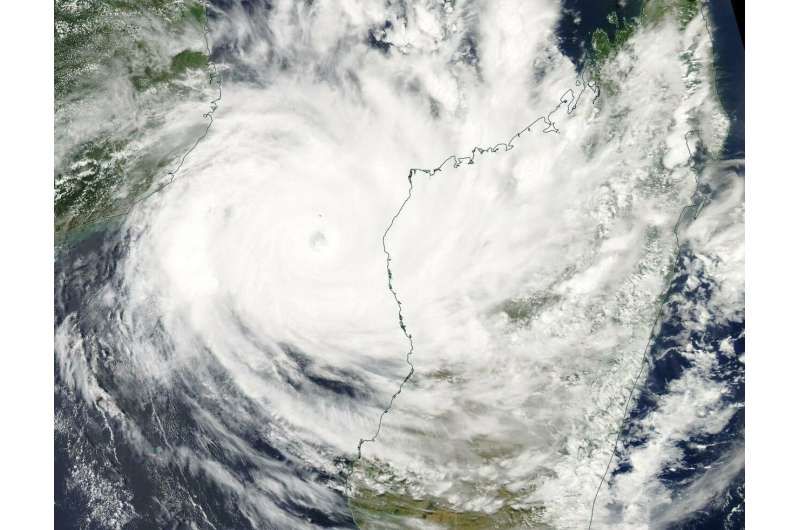 NASA's Aqua Satellite finds Tropical Cyclone Idai in Mozambique Channel