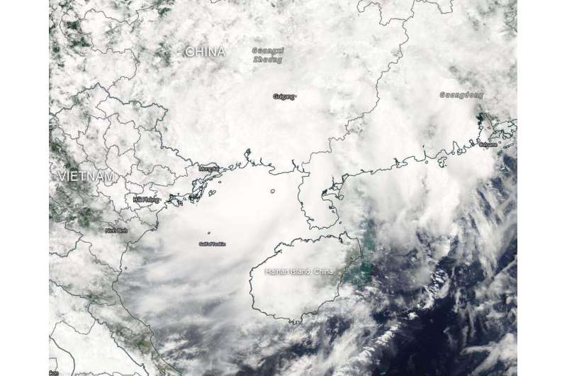 NASA satellite finds Tropical Storm Wipha blankets the Gulf of Tonkin