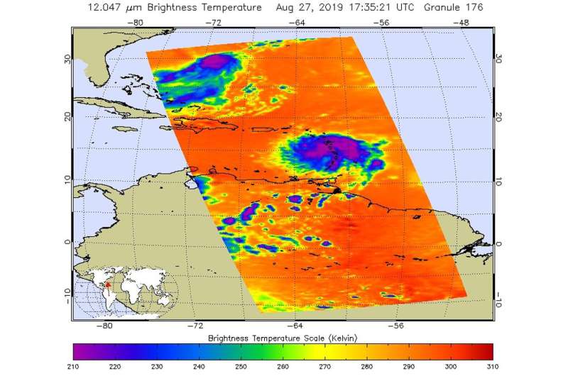 NASA finds heavy rain potential in tropical storm Dorian