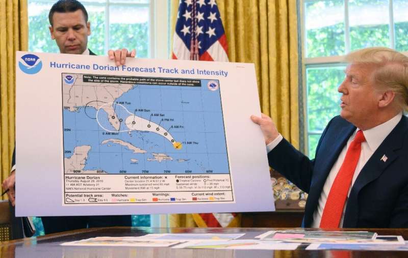 President Donald Trump came under fire for presenting a manipulated image of the trajectory of Hurricane Dorian