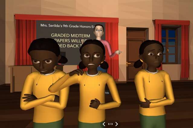 Virtual reality game simulates experiences with race