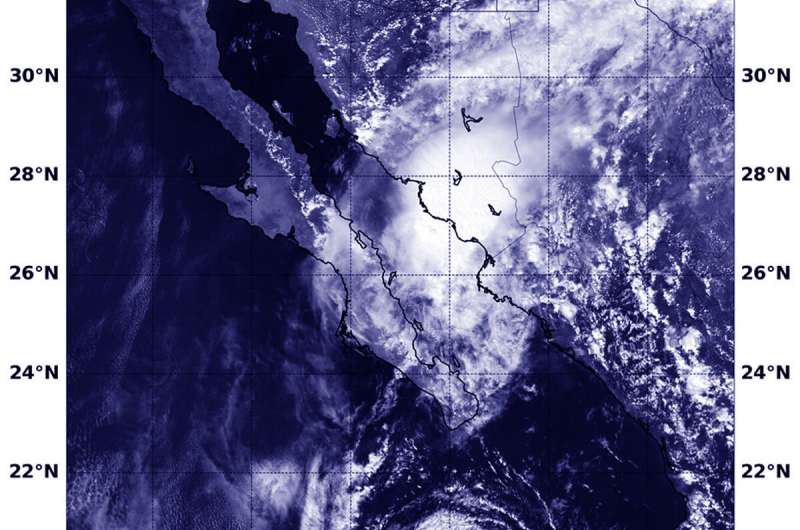 NASA catches Tropical Storm Lorena's landfall approach