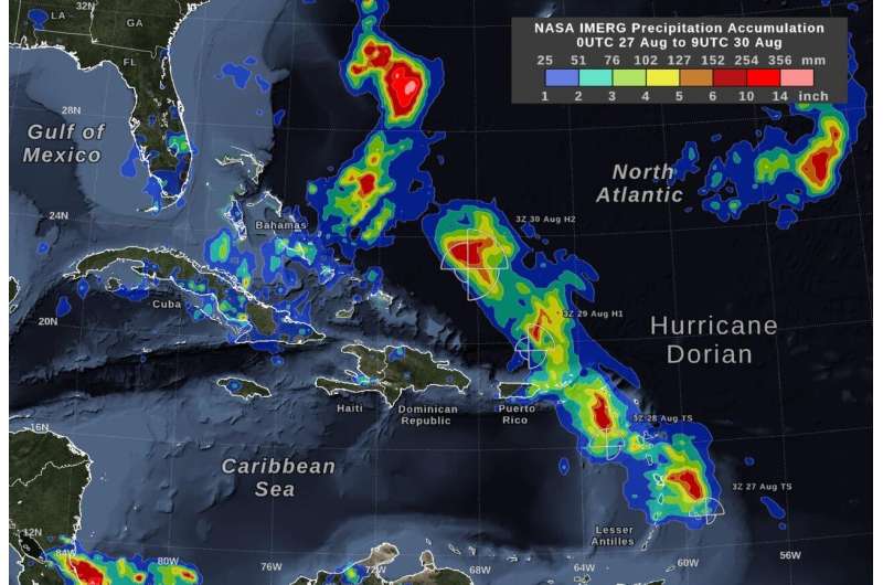 NASA satellites on-hand as Dorian becomes a category 3 hurricane