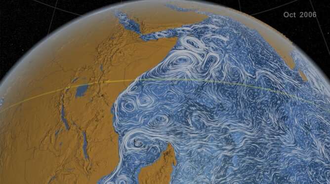 Scientists track giant ocean vortex from space