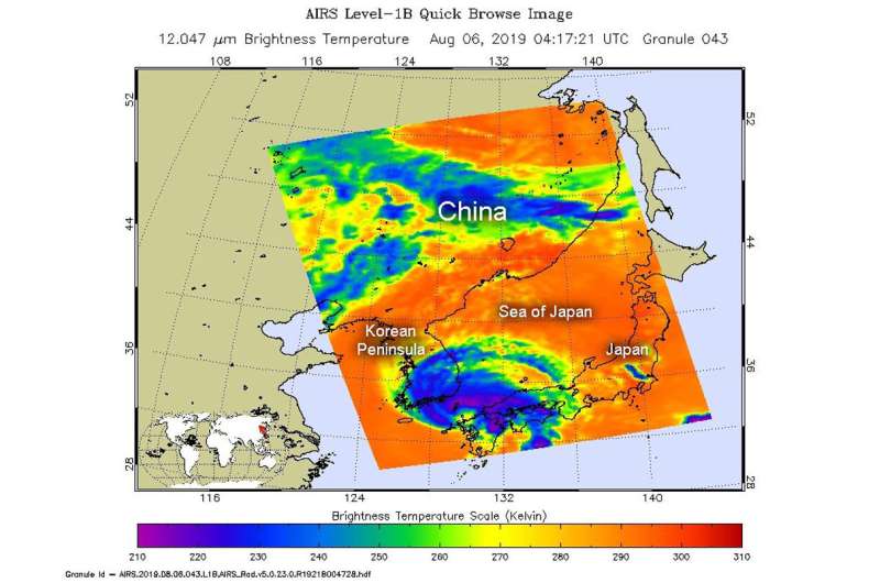 NASA finds tropical storm Francisco in the Korea strait