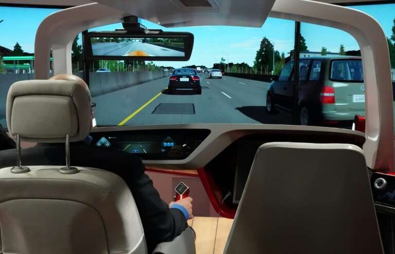 A autonomous car simulator from BCS Automotive Interface Solutions was one of the high-tech items on display at the Detroit auto