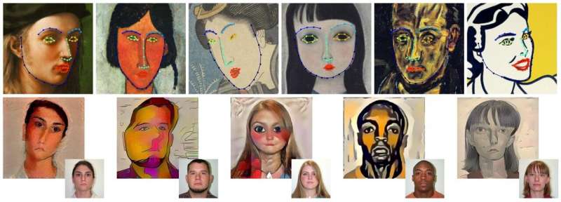 About faces: geometric style of portrait artwork