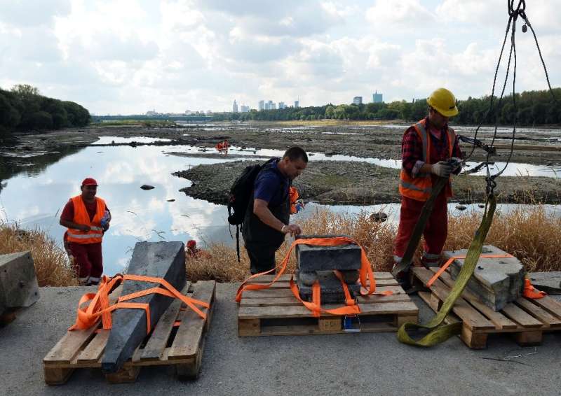 A drought in 2015 uncovered a barge that sank in the Vistula in the 17th century, allowing historians to recover relics
