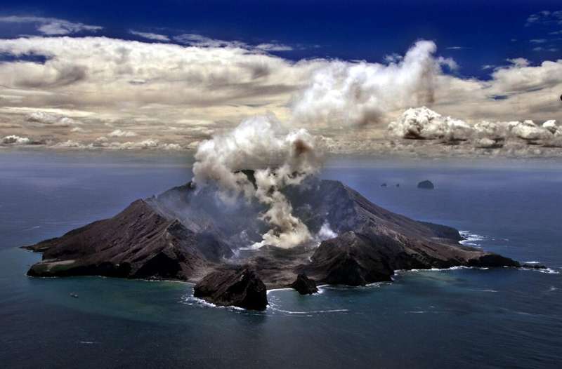 A file picture of New Zealand's most active volcano, Whakarri (White Island), in the Bay of Plenty