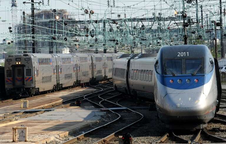 A higher-speed Acela commute train pulls out of Washington's Union Staton