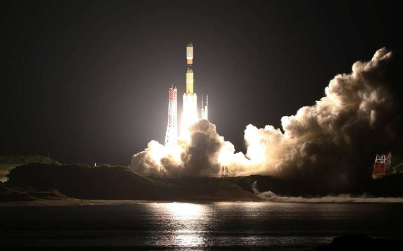 A Japanese H-2B rocket lifts off from the southern island of Tanegashima on an earlier cargo-carrying mission to the Internation