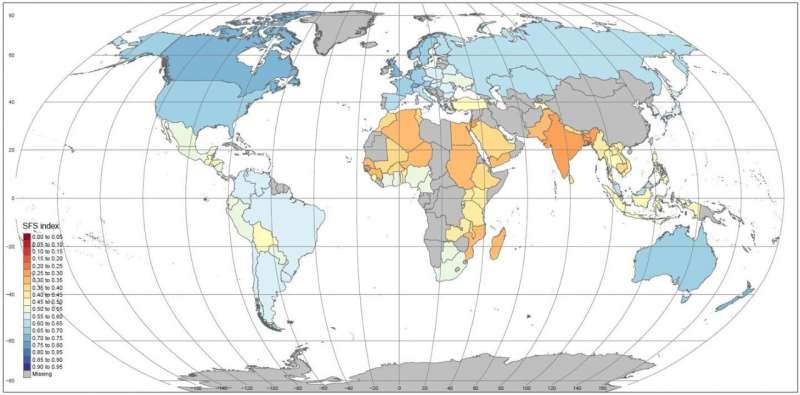 A new world map rates food sustainability for countries across the globe