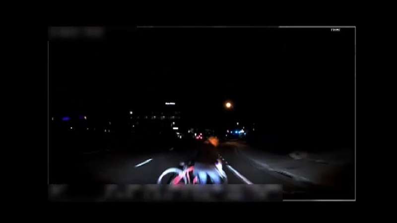 An image from dashcam footage released by the Tempe Police Department shows the moment before the collision of an Uber self-driv