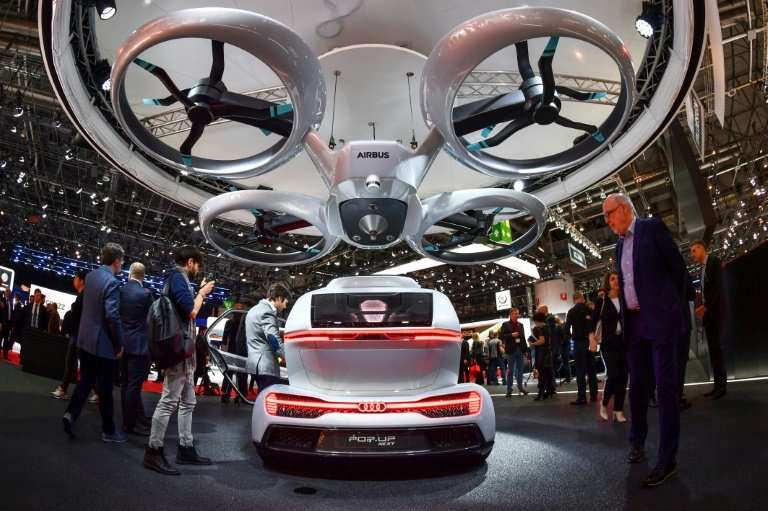 A number of designs for flying cars have been unveiled including the &quot;Pop.up next&quot; by Audi, italdesign and Airbus seen