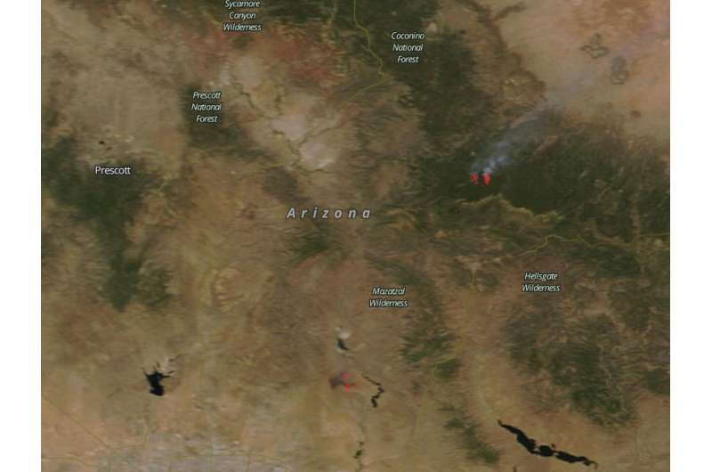 Arizona suffering from several large wildfires