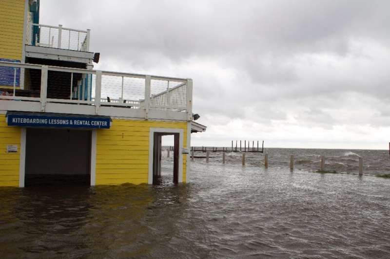 A shop floods in Rodanthe Sound as Hurricane Dorian hits Cape Hatteras