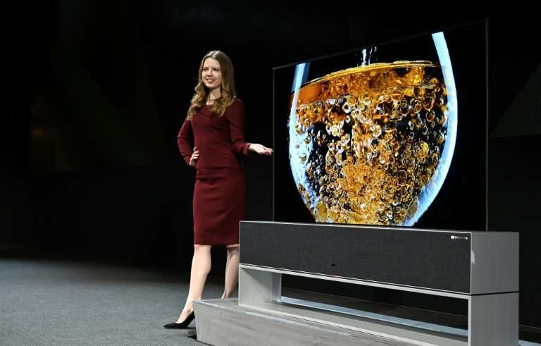 At the Consumer Electronics Show on Monday, South Korean giant LG unveiled its ultra-high definition television that rolls into 