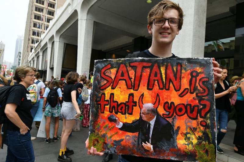 Australian Prime Minister Scott Morrison was the target of protesters' ire over his support for fossil fuels