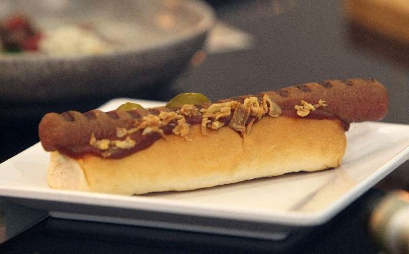 A vegan hot dog was an unpopular choice for some butchers at the convention