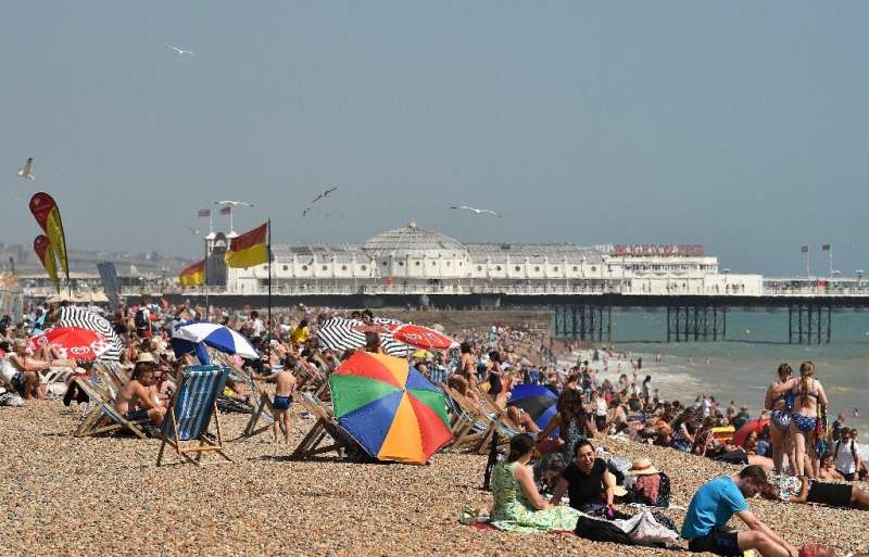 Britons made the most of the balmy temperatures in the south coast resort of Brighton