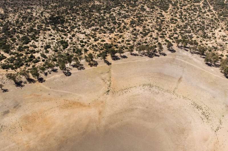 Dessicated: An aerial view of Adelaide Dam in Eastern Cape Province, gripped by a brutal drought