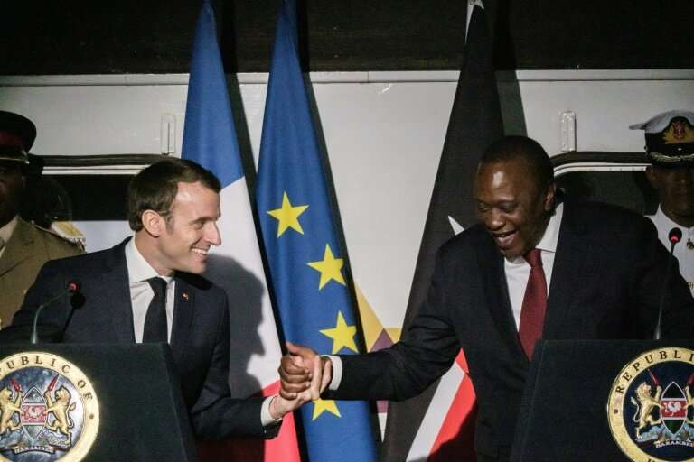 French President Emmanuel Macron and Kenyan counterpart Uhuru Kenyatta were among several heads of state in Nairobi for the four