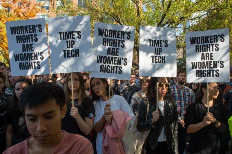 Google employees in New York staged a walkout over sexual harassment on November 1, 2018