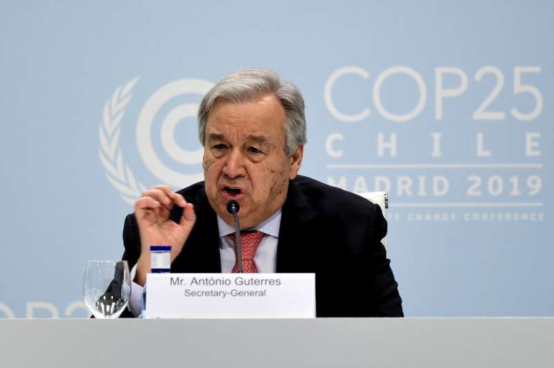 Guterres flagged a UN report to be released in a few days confirming the last five years are the warmest on record, with 2019 li