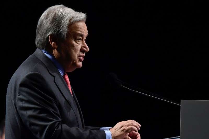 Guterres worked through a long list of climate data to reinforce his message