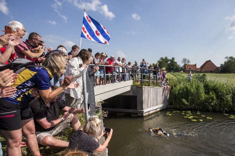 He passed the 172-kilometre mark of the course that criss-crosses northern Friesland province on Monday morning