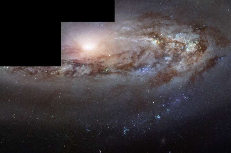 Hubble spies curious galaxy moving a little closer