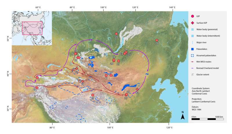 Humans used northern migration routes to reach eastern Asia