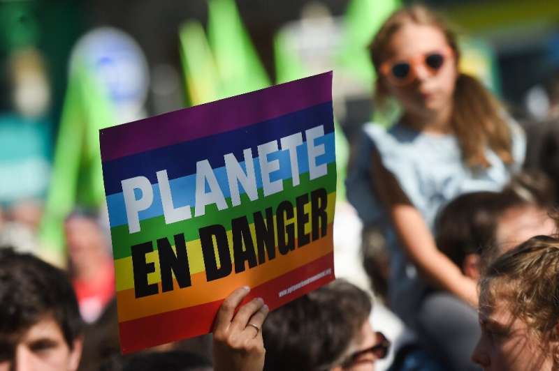 Hundreds of protesters gathered in Paris Saturday for a climate demonstration