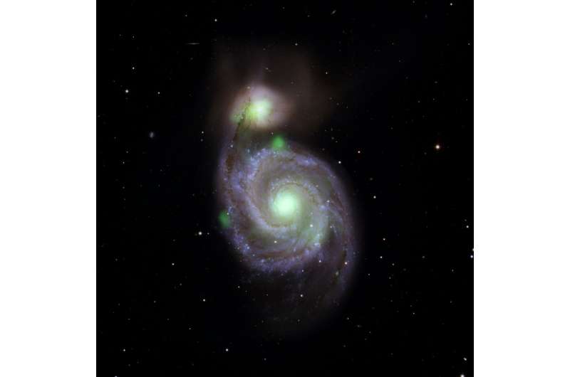 In Colliding Galaxies, a Pipsqueak Shines Bright