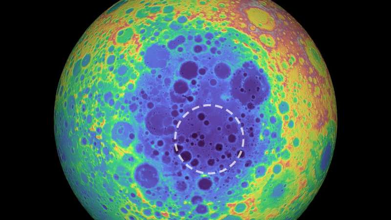 Mass anomaly detected under the moon's largest crater