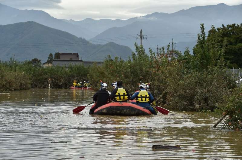 More than 110,000 rescue workers have been deployed across Japan to help people affected by Typhoon Hagibis