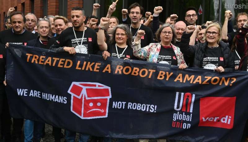 More than 50 Amazon employees from as far afield as Egypt, Brazil and Pakistan gathered in Berlin on Monday