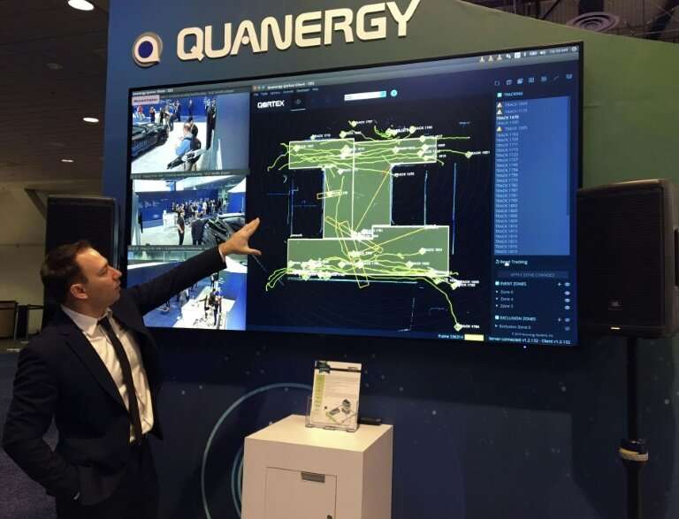 Murat Atalay of California-based Quanergy shows a display of technology based on systems from autonomous cars that could be used