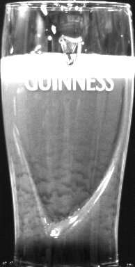 Mystery of texture of Guinness beer: inclination angle of a pint glass is key to solution