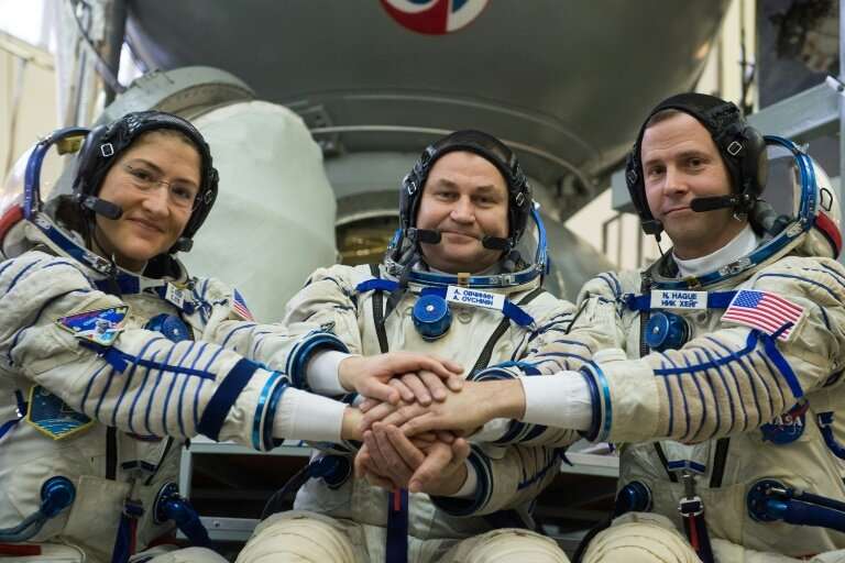 NASA astronauts Christina Hammock Koch and Nick Hague and Russian cosmonaut Alexey Ovchinin are set to blast off for the ISS on 