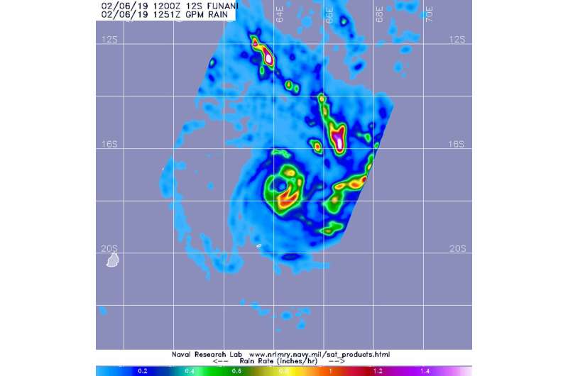 NASA looks at Tropical Storm Funani's rainfall