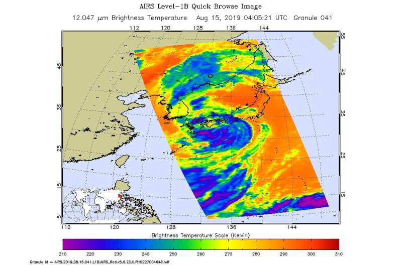 NASA pinpointed tropical storm Krosa's strength before Japan landfall