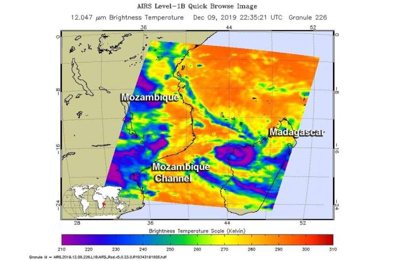 NASA's temp check on Tropical Storm Belna finds heavy rainfall potential