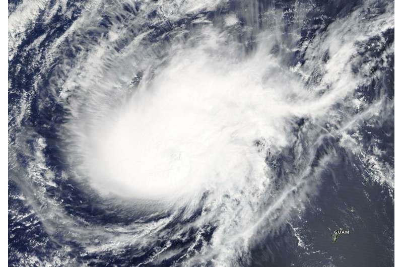 NASA tracks a weaker Typhoon Wutip through northwestern Pacific