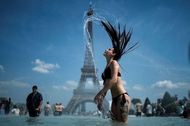 Parisians, like many across Europe, cooled off in public pools