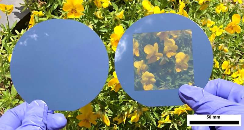 Punching holes in opaque solar cells turns them transparent